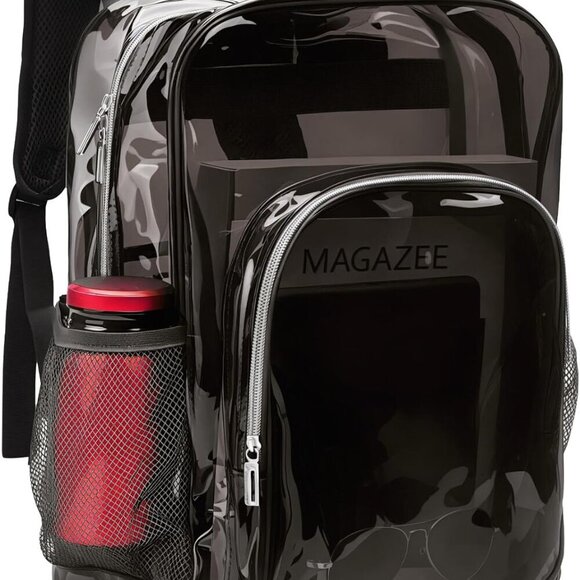 Clear Backpack School Bag Stadium Approved Heavy Duty Large PVC Laptop Transpare - Picture 1 of 6
